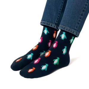 جوراب طرح پنگوئن های رنگی