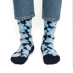 جوراب طرح گلهای ابی